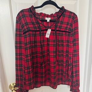 J Crew Plaid Blouse